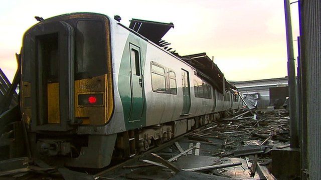 Wreckage of Cork train station