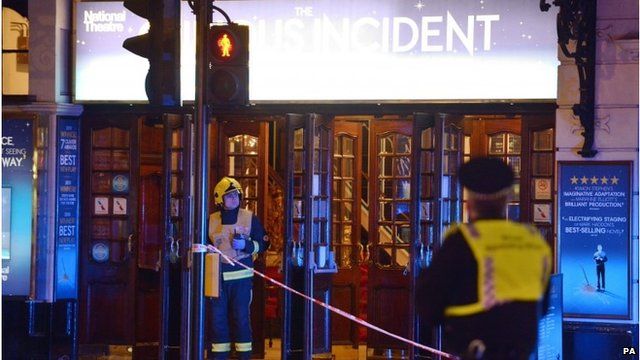 Emergency services outside Apollo Theatre