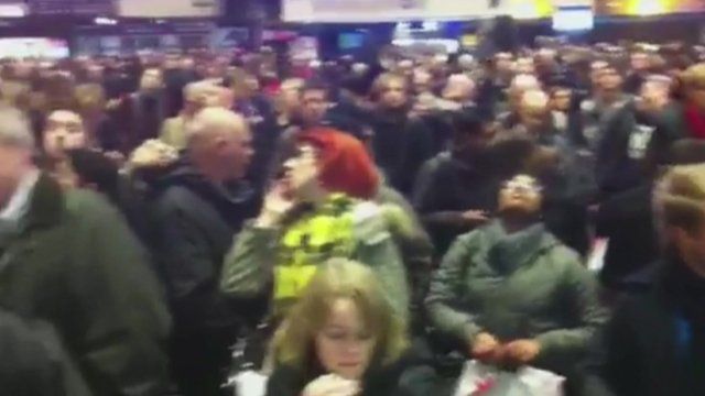 Crowds at Euston station in London