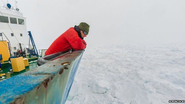 Chris Fogwill on board the Academic Shokalskiy