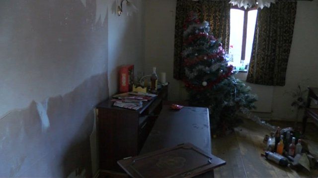 Sean Matthew's flood-damaged home