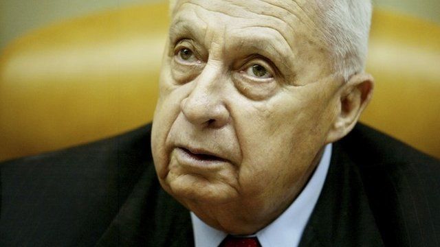 File photo from January 2005 showing Ariel Sharon
