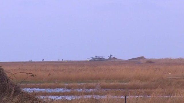 Scene of Cley next the Sea helicopter crash site