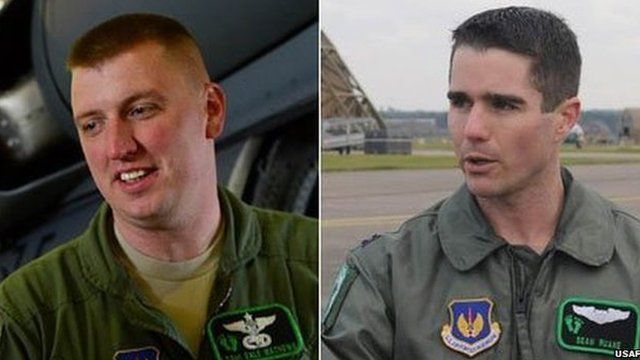 Technical Sergeant Dale Mathews (left) and Capt Sean Ruane, two of the helicopter crew killed in the crash