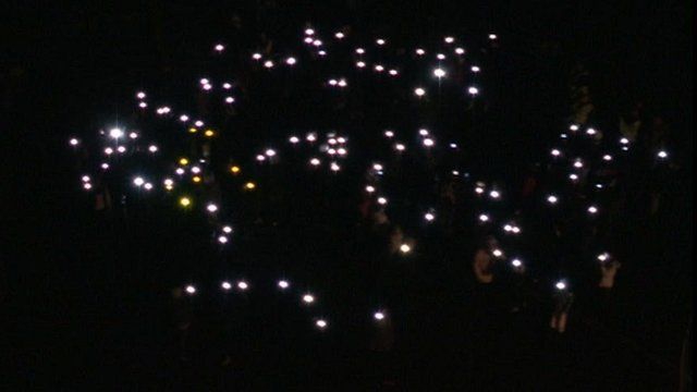Human constellation in Norwich for Stargazing Live
