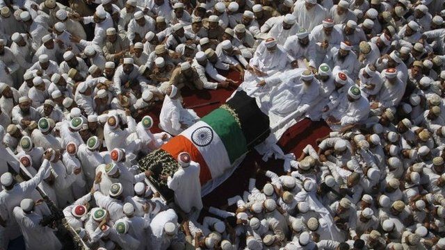 Funeral procession of the head of the Dawoodi Bohra Muslim community Syedna Mohammed Burhanuddin i
