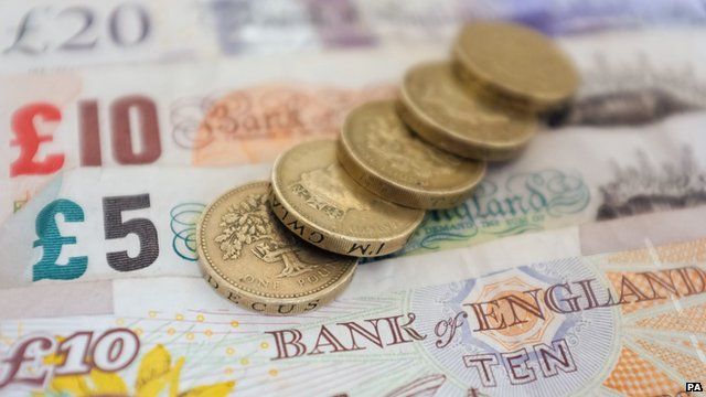 British pound coins and notes