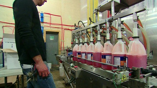 man in cleaning products factory