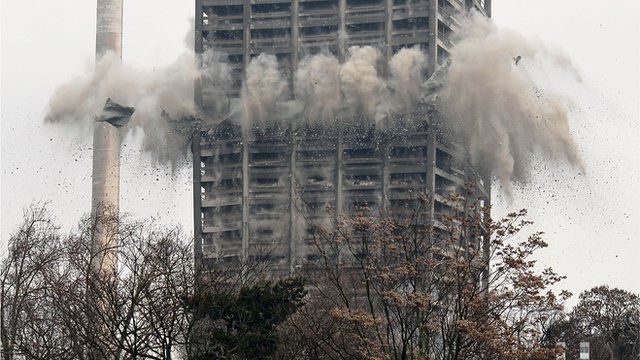 Demolition of building in Frankfurt