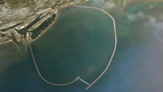 An artist's impression of how the lagoon in Swansea could look