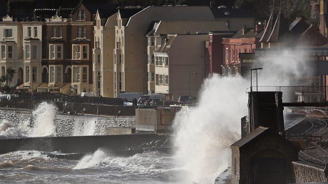 Storms hit the south-west coast of the UK at the weekend