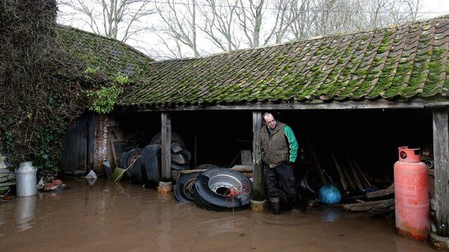 Flooded farm in Somerset