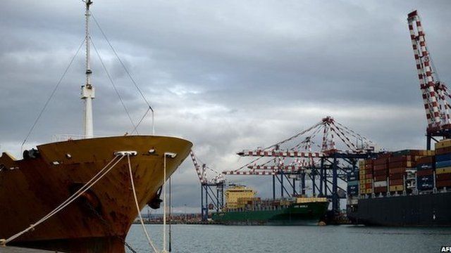 The port of Gioia Tauro