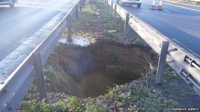 Hole in central reservation