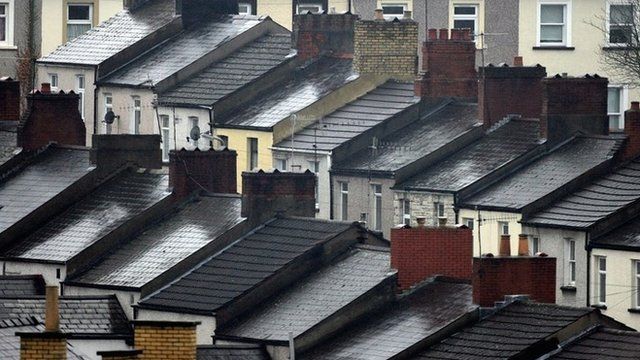Rooftops along streets