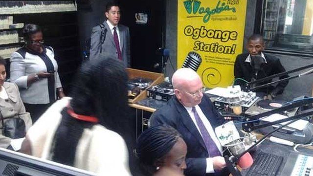 James Entwistle in Wazobia FM studio