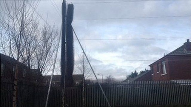 A retractable curtain was installed at a Catholic church in east Belfast