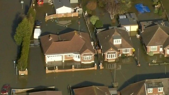 Flooded houses