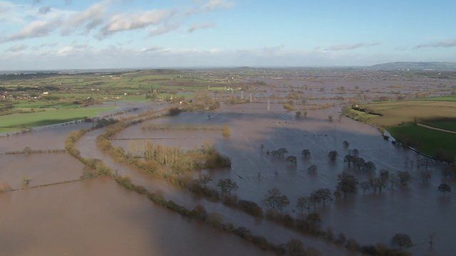 Flooding around a river