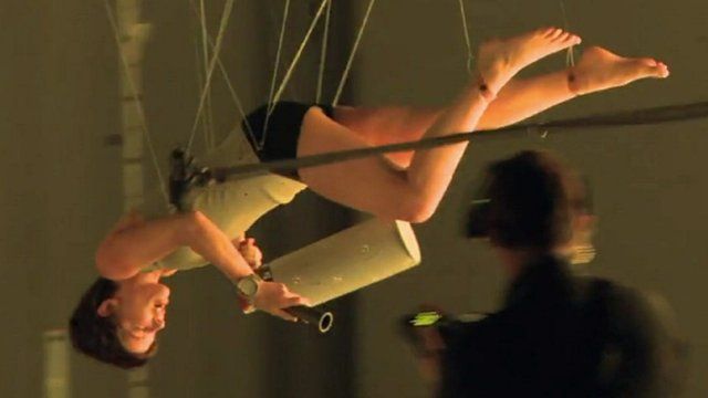 Sandra Bullock on set of film Gravity