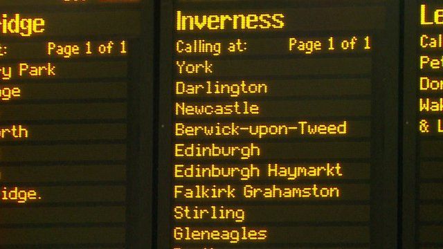 Train departure board