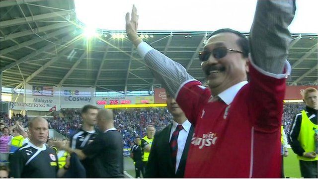 Vincent Tan at Cardiff soccer stadium