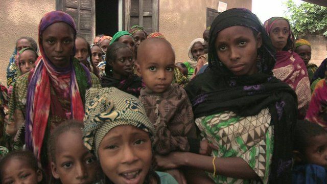 People taking refuge at a church in CAR
