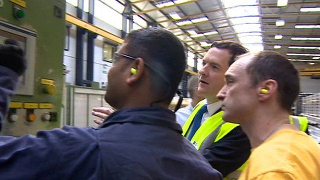 George Osborne in factory