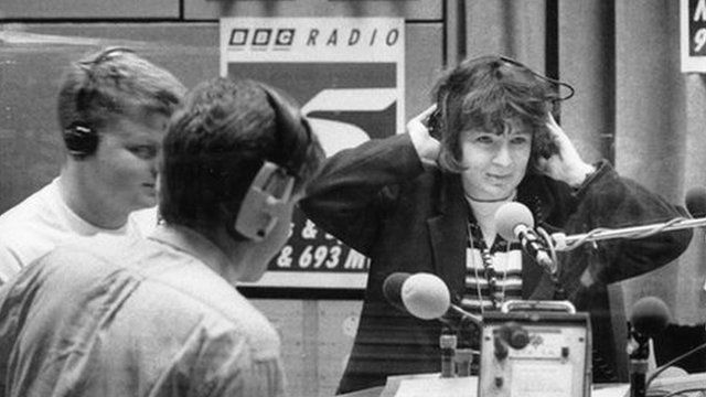 Jane Garvey, Adrian Chiles and Marcus Buckland just before the first 5 Live transmission