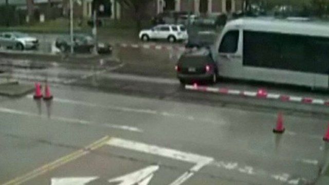 Train and car collide