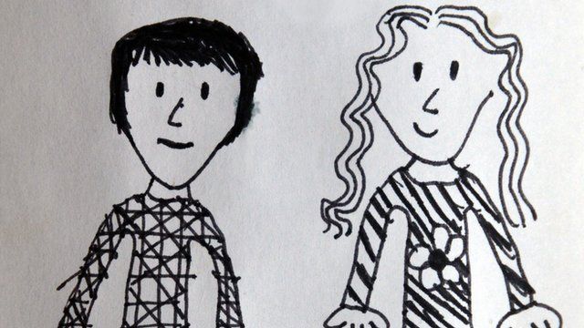 Child's drawing of Mum and dad