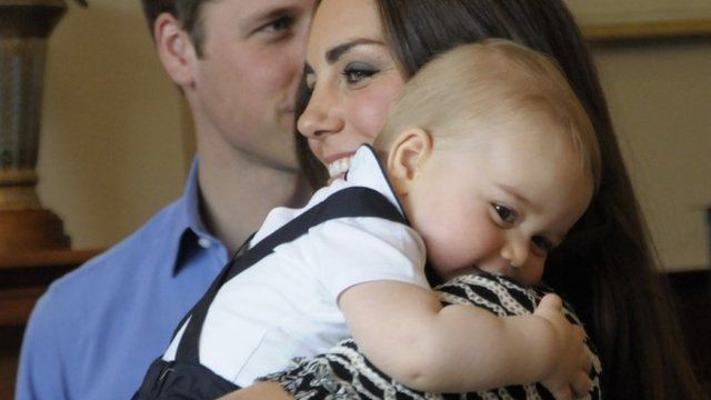 Prince George with Duke and Duchess of Cambridge