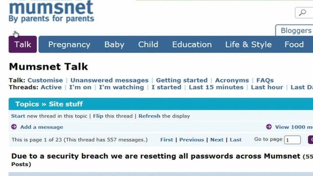 Mumsnet webpage