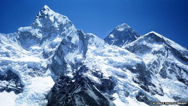 Mount Everest with the Khumbu Glacier in foreground