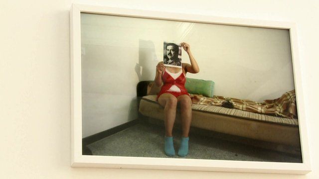 A photograph by artist Jamal Penjweny entitled 'Saddam is Here'