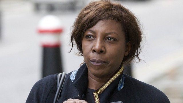 Constance Briscoe outside the Old Bailey