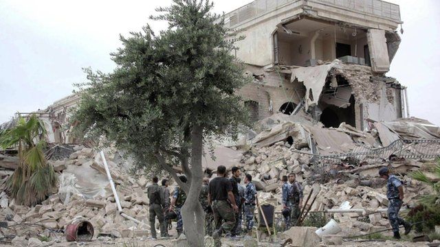The aftermath from the explosion in Aleppo's Old City