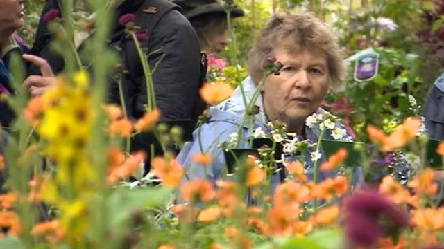 Lady at flower show