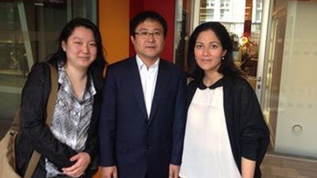 Shirley Lee, Jang Jin-sung, the BBC's Mishal Husain