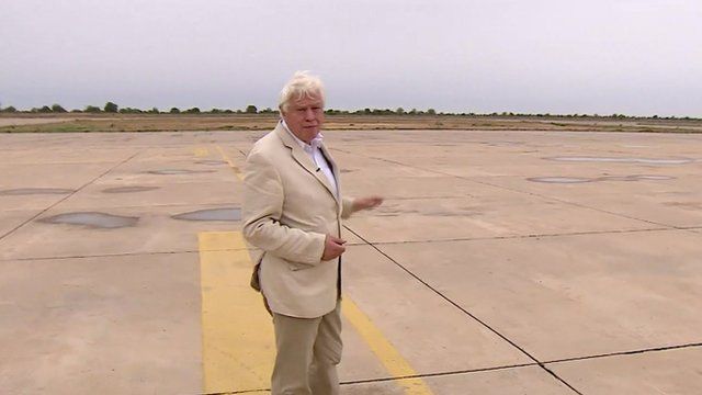 John Simpson at deserted airport