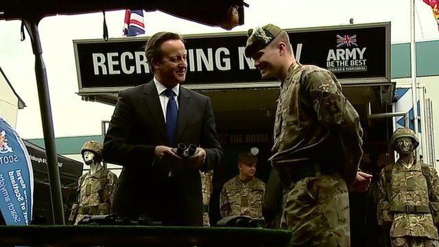 David Cameron meeting soldiers