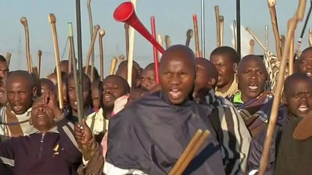 Platinum miners on strike in South Africa