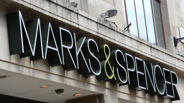 Marks and Spencer shop sign