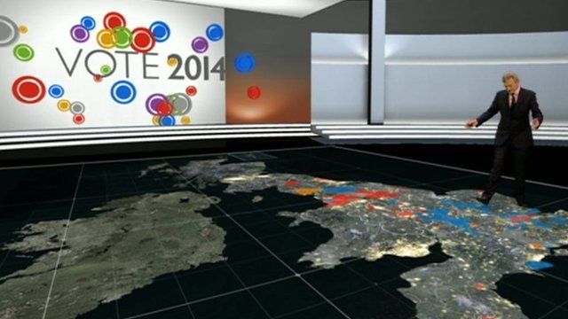 Jeremy Vine with election graphics