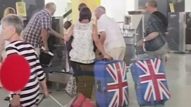 Tourists leaving Kenya