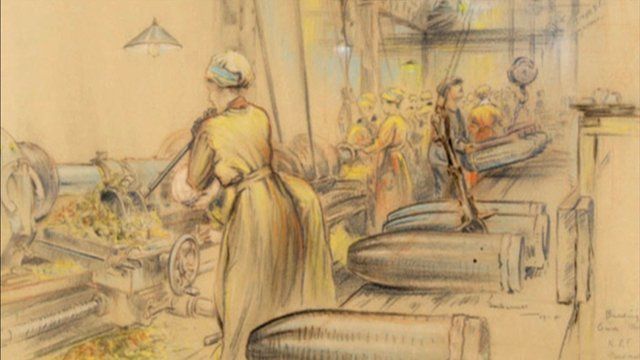 Women making shells