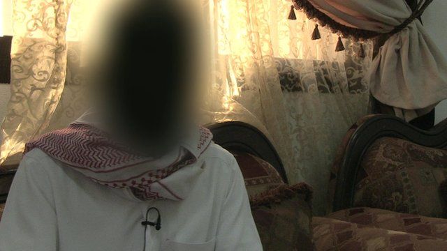Shia protester whose identity has been hidden by the BBC