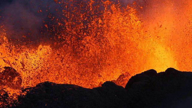 Erupting volcano