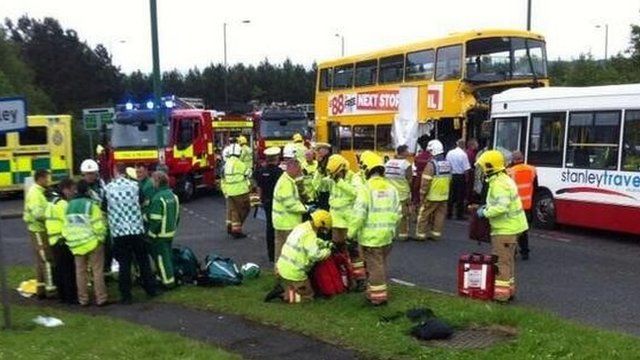 Scene of Stanley bus crash