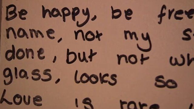 Note written by Athena Orchard before she died